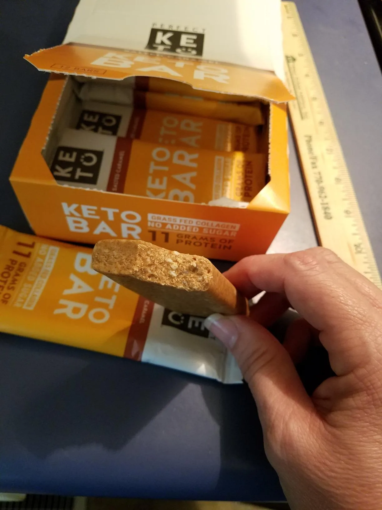 Perfect Keto Collagen Protein Bar Review   Salted Caramel Keto Bar